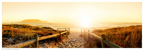 Sunset Beach Path by Anon Wall Art Décor 6 ½ x 18 ½ Art Print