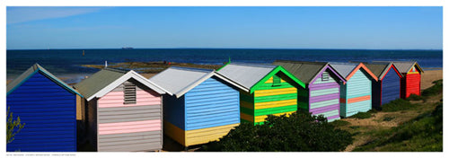 Colorful Bathing Boxes by R. Mackenzie Wall Art Décor 6 ½ x 18 ½ Art Print