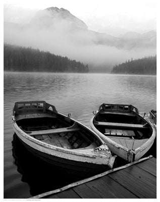 Two Rowboats at Pier by Anon Wall Art Décor 14 1/2 x 11 1/2 Art Print