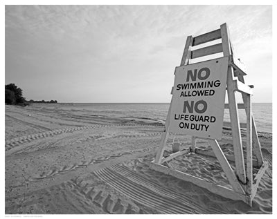 No Swimming by Anon Wall Art Décor 11 1/2 x 14 1/2 Art Print