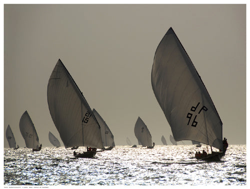 Sailboat Silhouette by Y. Haider Wall Art Décor 12 ½ x 16 ½ Art Print