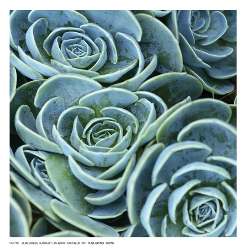 Art Print Blue Green Flora by Linjerry - Modern Abstract Botanical Wall Art for Home Décor