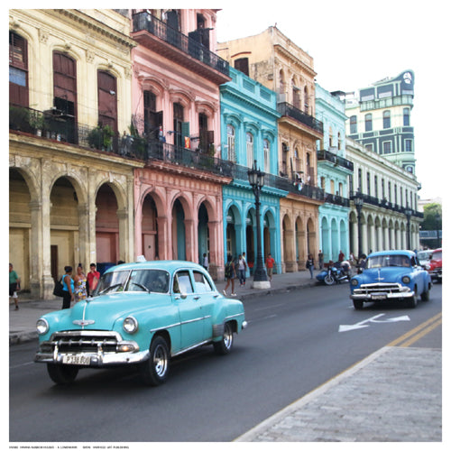 Havana Rainbow Houses by K. Lowenkron Wall Art Décor 12 ½ x 12 ½ Art Print