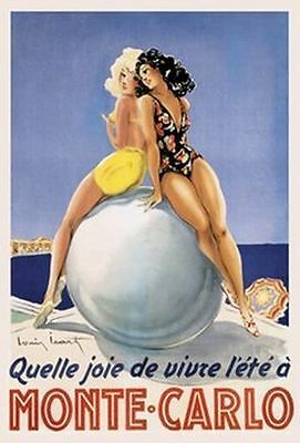 Monte-Carlo by Louis Icart Wall Art Décor 36 x 24 Art Print