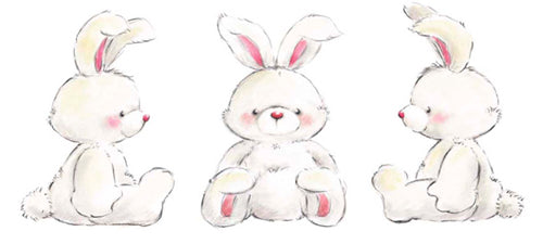 Rabbits by Makiko Wall Art Décor 9 x 19 3/4 Art Print