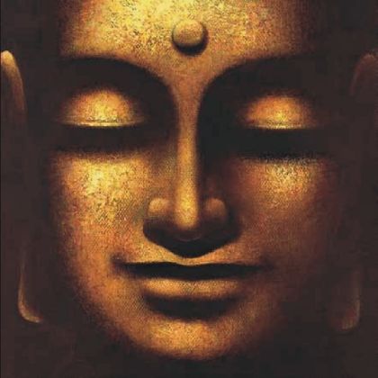 Buddha in Gold by Guanyin Wall Art Décor 11 3/4 x 11 3/4 Art Print