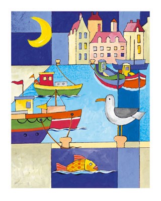 Harbour Scene III by Detlev Stein Wall Art Décor 19 3/4 x 15 3/4 Art Print