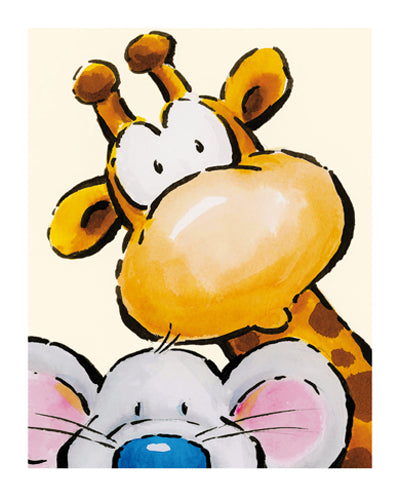 Funny Friends I by Jean Paul - Whimsical Art Print for Home Decor