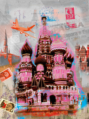 Moscow Vintage Art Print by Robin Jules - Wall Decor 19.75