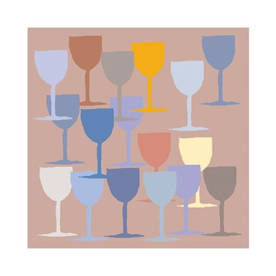 Seventeen Glasses I by Hazel Springfield Wall Art Décor 11 3/4 x 11 3/4 Art Print