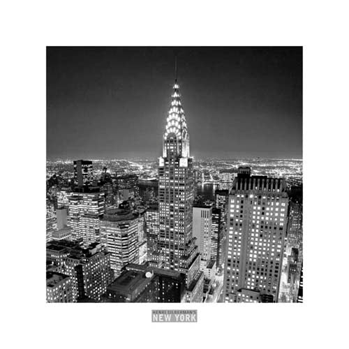 Art Print Chrysler Building by Henri Silberman - Modern Cityscape Wall Art Décor 11.75 x 11.75