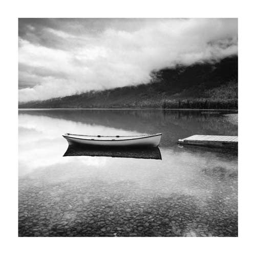 Canoe Art Print by Gary Faye - Serene 11.75 x 11.75 Wall Decor for Home & Office
