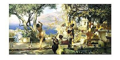 A Dance Between the Swords by Henryk Siemiradzki Wall Art Décor 19 3/4 x 39 1/2 Art Print