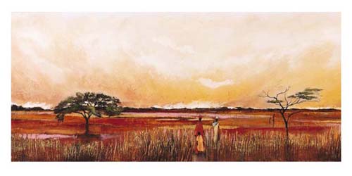 Bhundu Landscape III by Emilie Gerard Wall Art Décor 19 3/4 x 39 1/2 Art Print