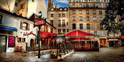 Paris, Métro Saint-Michel by Stéphane Rey-Gorrez - Iconic French Metro Art Print | 19.75 Wall Decor