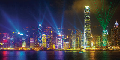 Victoria Harbour by Night Art Print by Scott E. Barbour - Stunning Cityscape Wall Décor