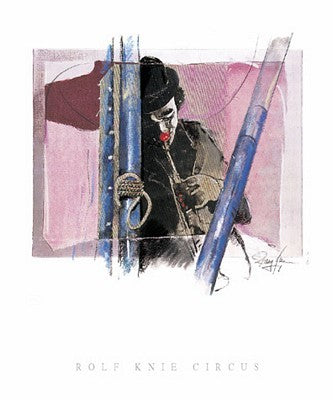 Musik Clown by Rolf Knie - Whimsical Circus Art Print for Kids & Home Decor