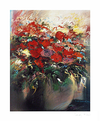 Floral Composition I by Candy Le Sueur - Modern Botanical Wall Art Print 23.5 x 19.5 inches