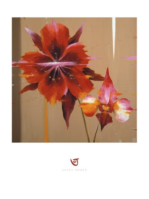 Orchid & Corn Poppy Art Print by Julia Ogden - Floral Wall Décor