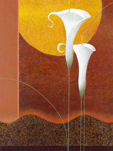 White Callas by Mira Latour - Elegant Floral Art Print for Home Décor 31 x 24 Inch