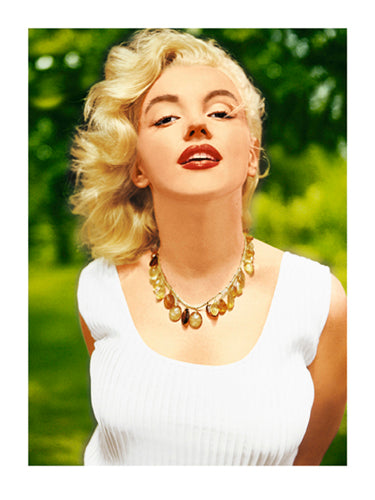 Marilyn Monroe Amber Beads Art Print by Sam Shaw - Iconic Hollywood Wall Decor 31.5 x 23.1