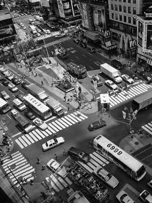 Times Square Crossing Art Print by Henri Silberman - Iconic NYC Wall Decor 31.5 x 23.1