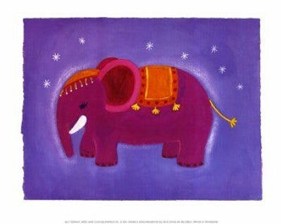 Elephant by Janie Coath Wall Art Décor 9 1/2 x 11 3/4 Art Print