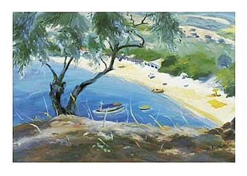 Achladies Bay, Skiathos, Greece by Anne Durham Wall Art Décor 9 1/2 x 11 3/4 Art Print