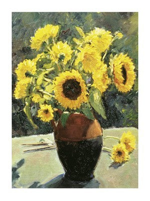 Sunflowers by Edward Noott Wall Art Décor 11 3/4 x 9 1/2 Art Print