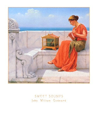 Sweet Sounds by John William Godward Wall Art Décor 11 3/4 x 9 1/2 Art Print