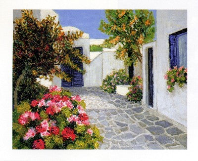 Fleurs Roses a Mykonos by Florence Arven Wall Art Décor 9 1/2 x 11 3/4 Art Print