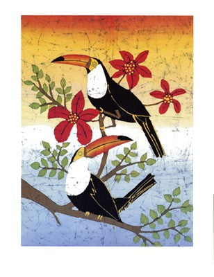 Two Tucans by Pablo Mendes Wall Art Décor 11 3/4 x 9 1/2 Art Print