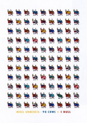 98 Cows & 1 Bull by Mikel Urmeneta Wall Art Décor 27 1/2 x 19 3/4 Art Print