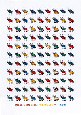 98 Bulls & 1 Cow by Mikel Urmeneta Wall Art Décor 27 1/2 x 19 3/4 Art Print