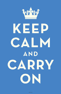Keep Calm and Carry On Light Blue by Anon Wall Art Décor 17 x 11 Art Print