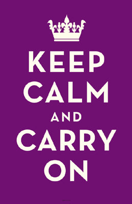 Keep Calm and Carry On Purple by Anon Wall Art Décor 17 x 11 Art Print