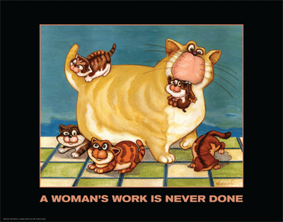 A Woman's Work in Never Done by Kourosh Wall Art Décor 14 x 11 Art Print