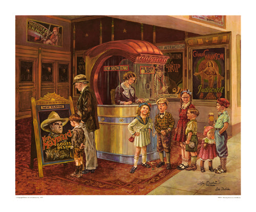 Saturday Afternoon at the Movies by Lee Dubin Wall Art Décor 28 1/2 x 34 1/8 Art Print