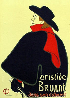 Aristide Bruant by Henri de Toulouse-Lautrec Wall Art Décor 38 3/4 x 27 1/2 Art Print