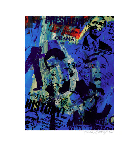 Obama Blue by Bobby Hill Wall Art Décor 17 7/8 x 17 Art Print
