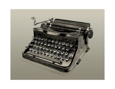 Vintage Typewriter, Remington Rand by Clifford Faust Wall Art Décor 11 x 8 1/2 Art Print