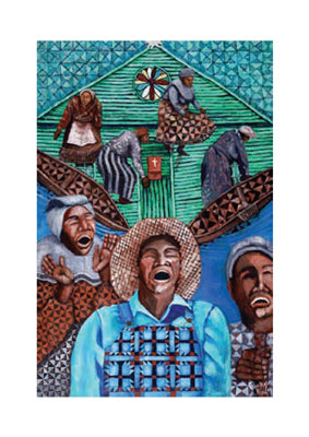 When the Spirit Moves: Gullah Shouters by Michele Wood Wall Art Décor 24 x 17 Art Print