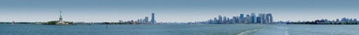 Statue of Liberty and New York by Pierre Hebert Wall Art Décor 5 1/8 x 39 3/4 Art Print