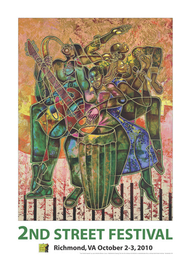 Two Street Sounds by Larry Poncho Brown Wall Art Décor 29 ¾ x 22 Art Print