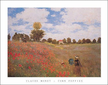 Corn Poppies, 1873 by Claude Monet Wall Art Décor 22 x 28 Art Print