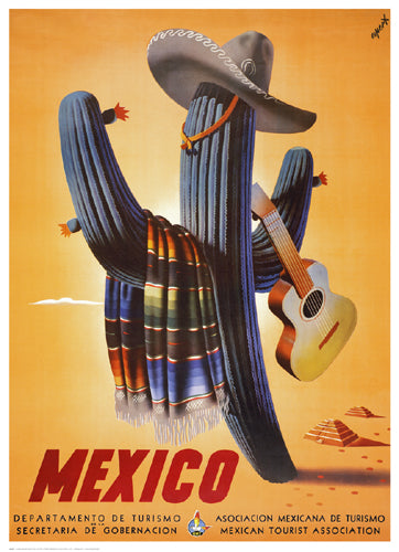 Senor Cactus by Anon Wall Art Décor 24 7/8 x 18 Art Print