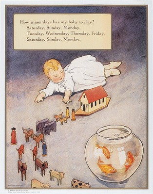 How Many Days by Mother Goose Collection Wall Art Décor 23 3/4 x 18 3/4 Art Print
