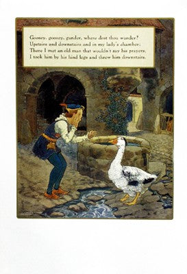 Goosey, Goosey Gander by Mother Goose Collection Wall Art Décor 38 x 26 1/4 Art Print