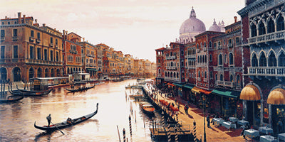 Grand Canal, Venice by Maher Morcos Wall Art Décor 10 1/4 x 20 3/8 Art Print