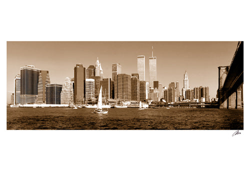 Downtown Panorama sepia by Igor Maloratsky Wall Art Décor 13 x 19 Art Print